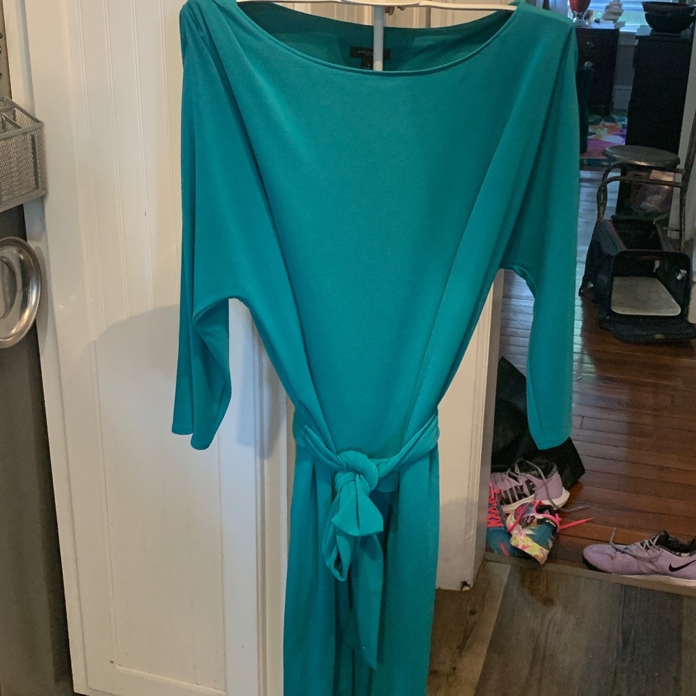 AnnTaylor jade green belted dress. Worn‎ a couple of times
